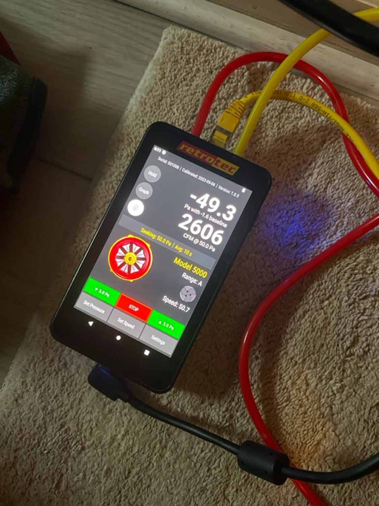 blower door test results