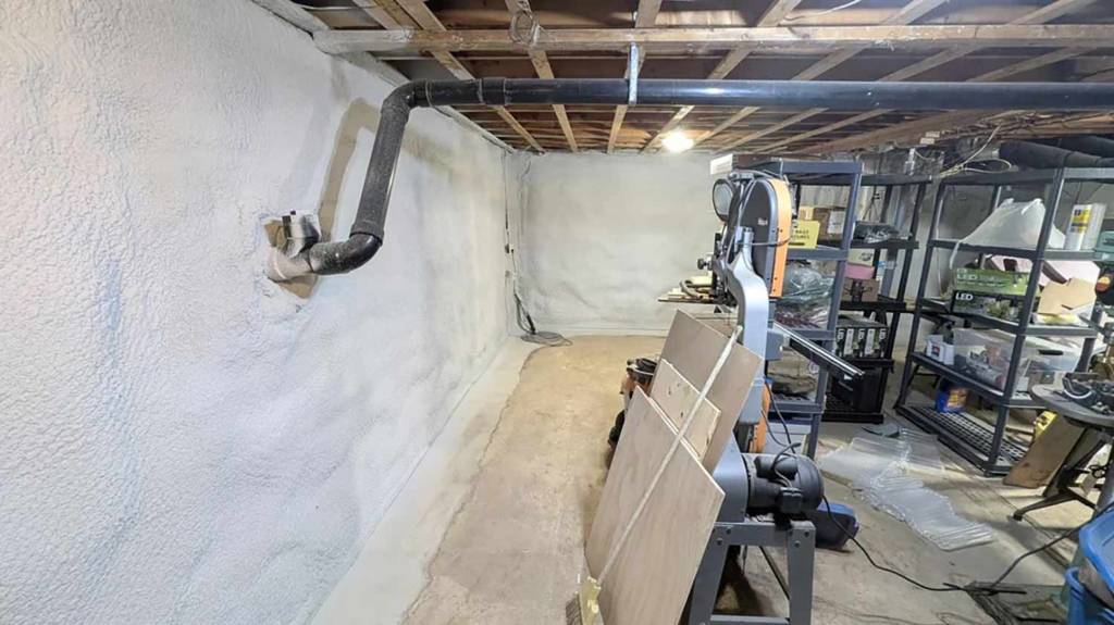 spray foam basement wall